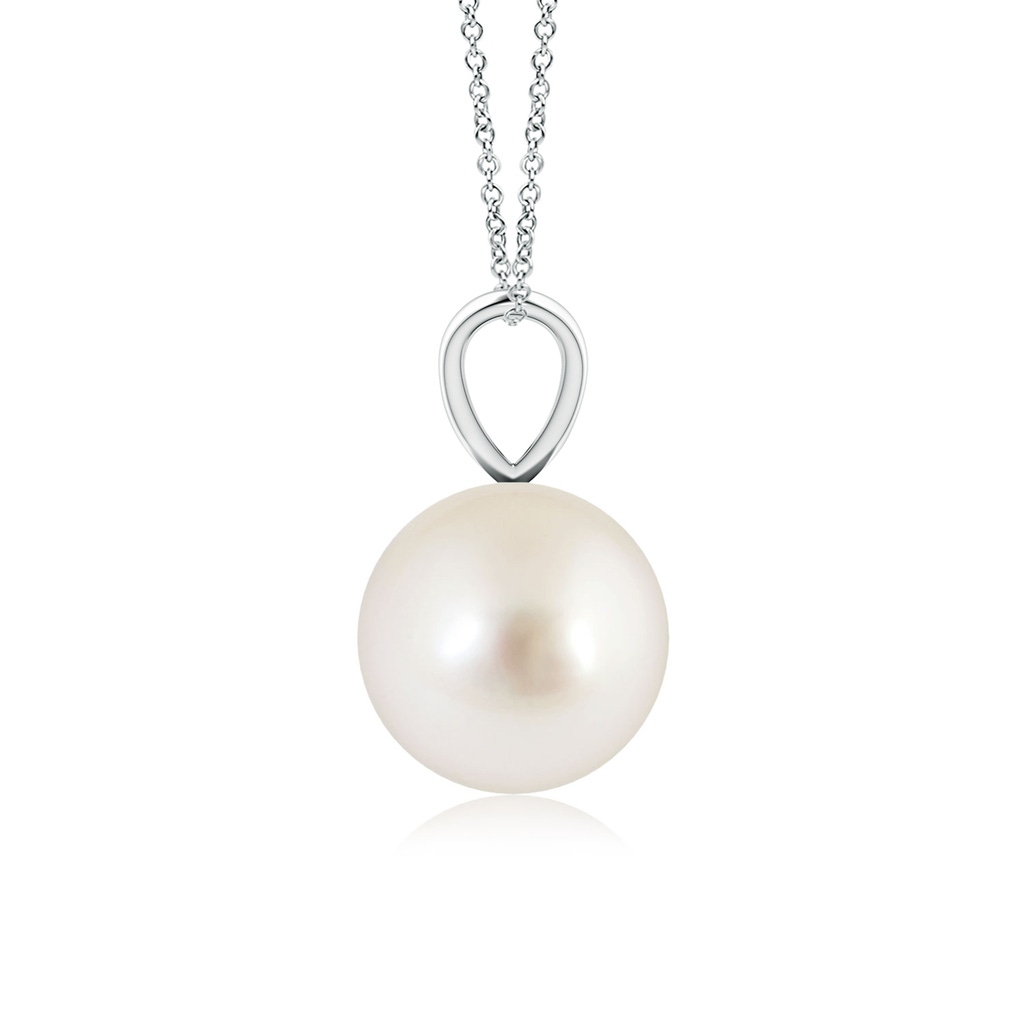 8mm AAAA South Sea Pearl Solitaire V-Bale Pendant in White Gold Side-1