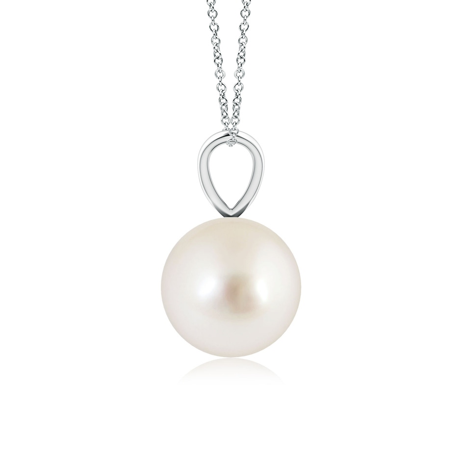 8mm AAAA South Sea Pearl Solitaire V-Bale Pendant in White Gold side-1