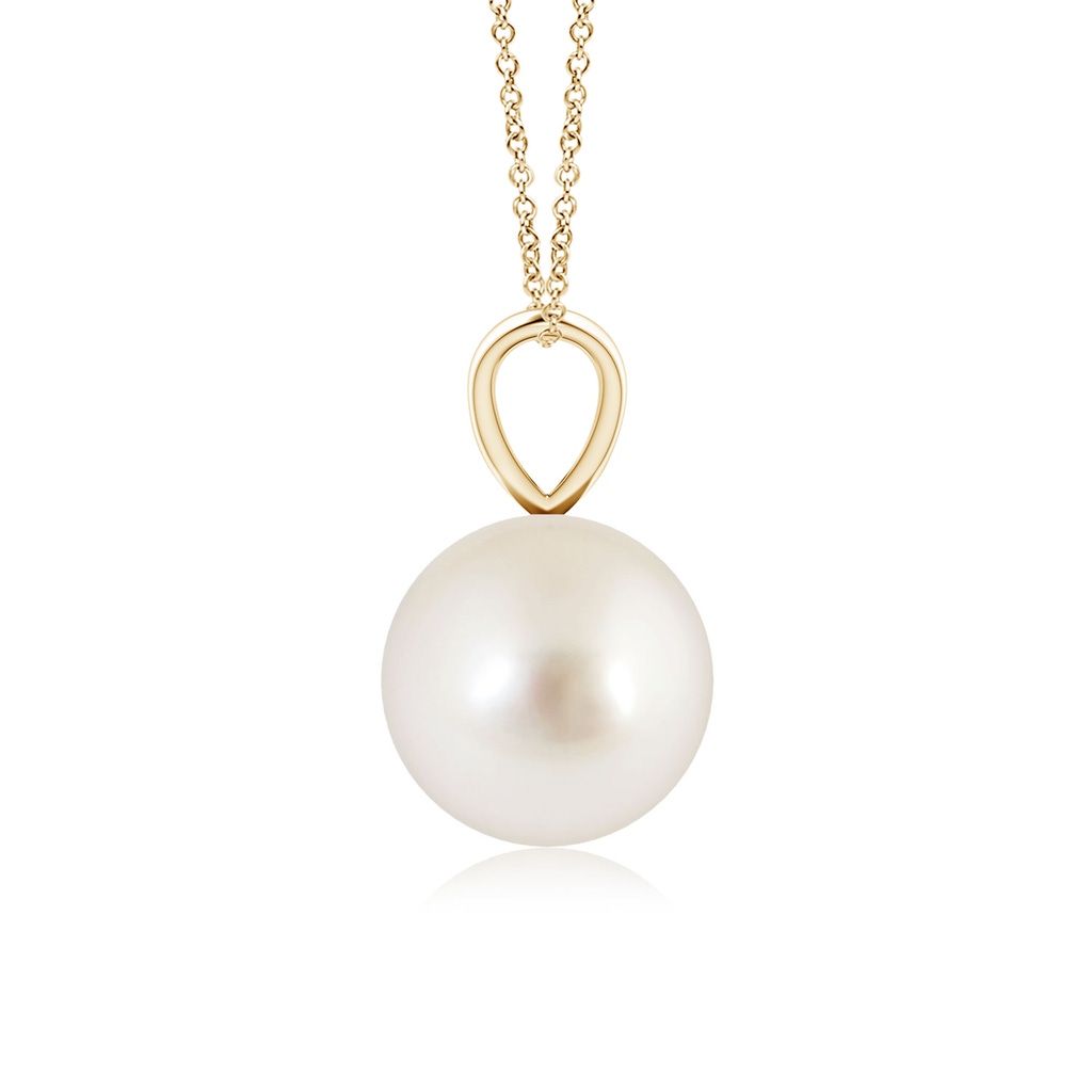 8mm AAAA South Sea Pearl Solitaire V-Bale Pendant in Yellow Gold Side-1