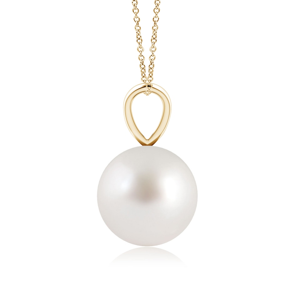 9mm AAA South Sea Pearl Solitaire V-Bale Pendant in Yellow Gold side-1