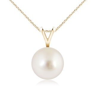 9mm AAAA South Sea Pearl Solitaire V-Bale Pendant in Yellow Gold