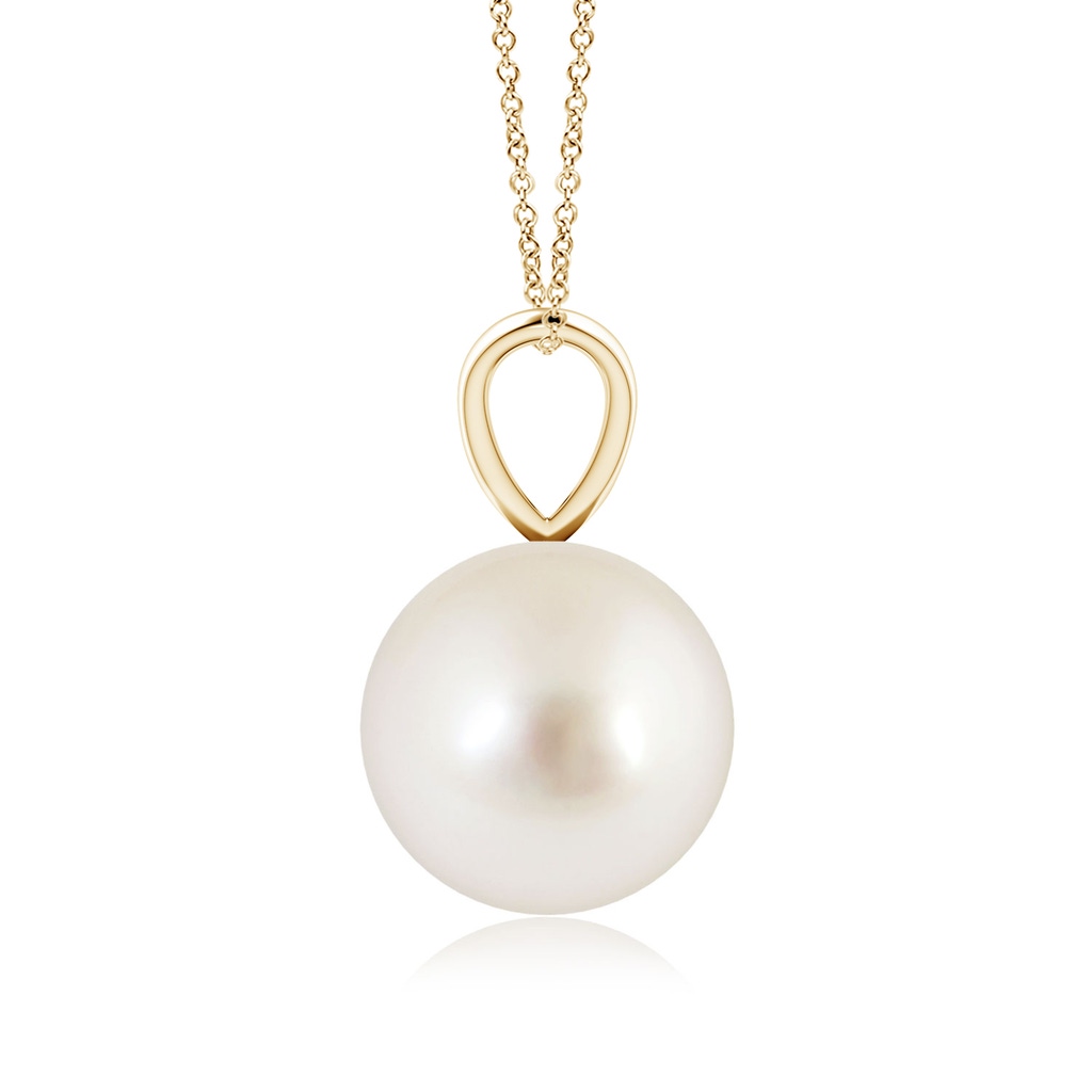 9mm AAAA South Sea Pearl Solitaire V-Bale Pendant in Yellow Gold Side-1