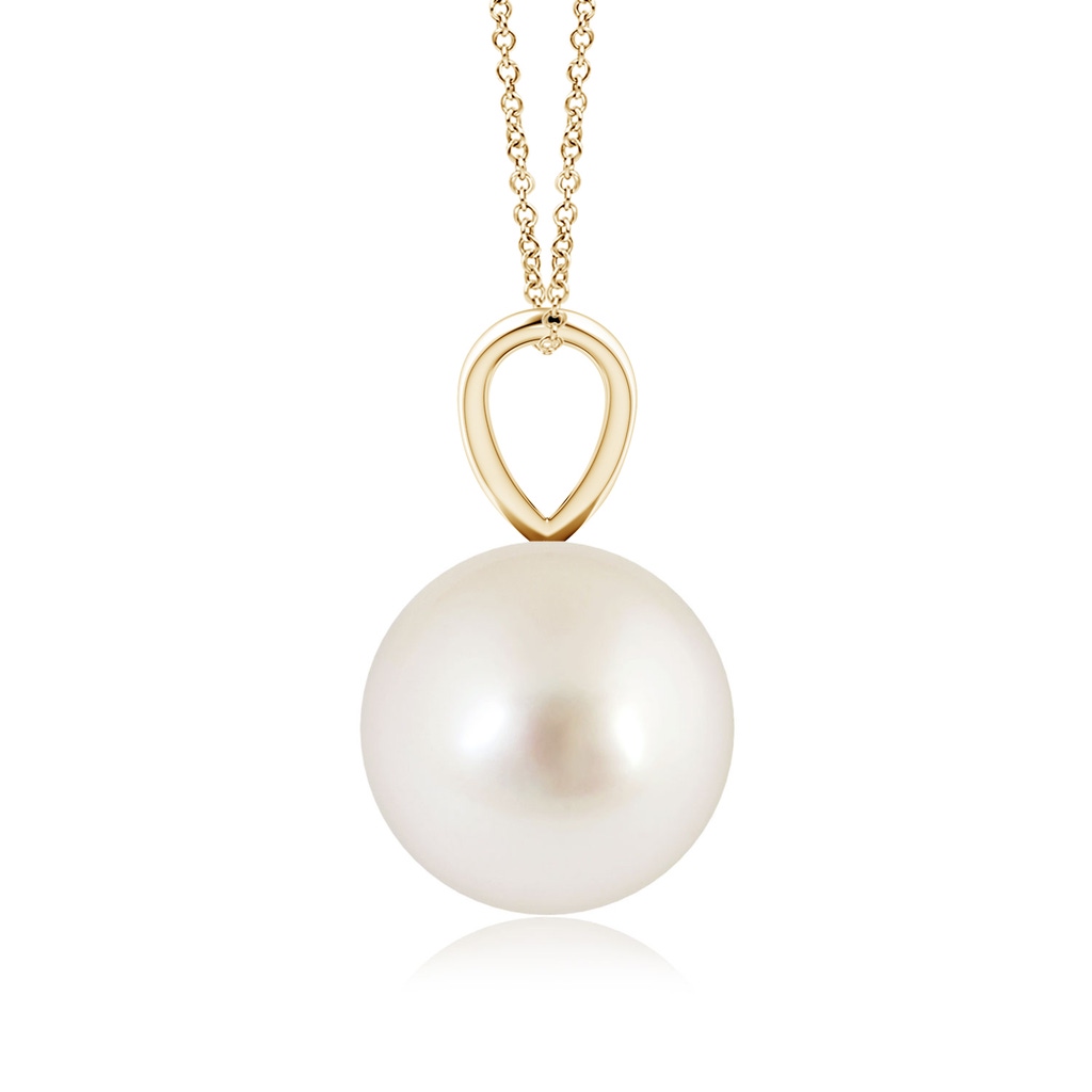 9mm AAAA South Sea Pearl Solitaire V-Bale Pendant in Yellow Gold - side_1