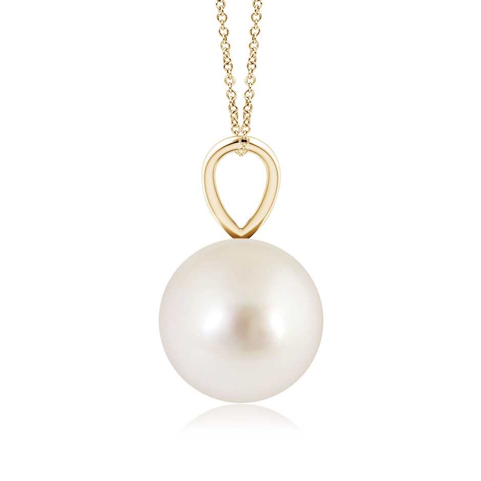 9mm AAAA South Sea Pearl Solitaire V-Bale Pendant in Yellow Gold side-1