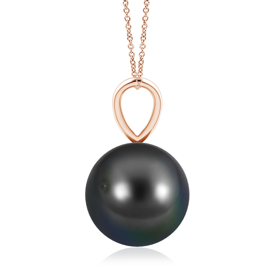 10mm AA Tahitian Pearl Solitaire V-Bale Pendant in Rose Gold side-1