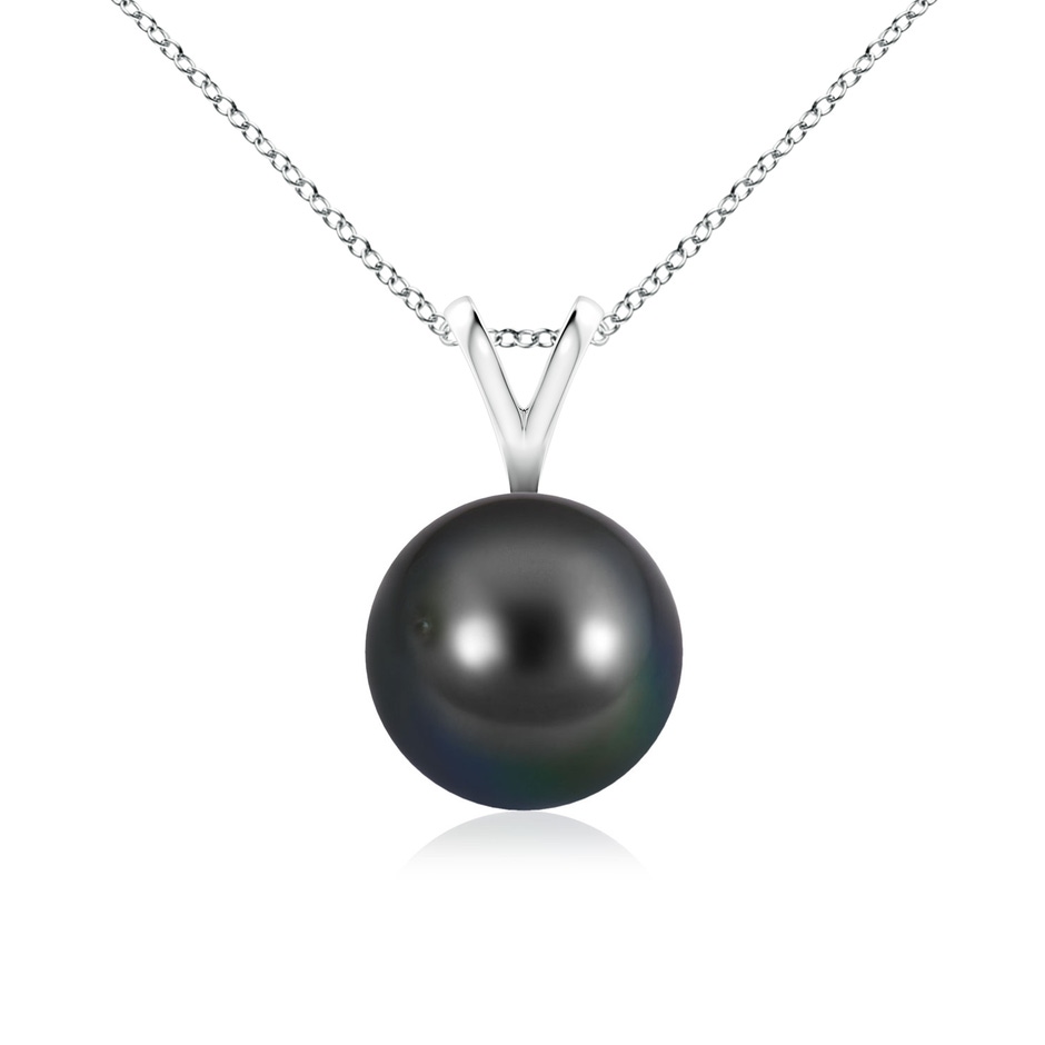 8mm AA Tahitian Pearl Solitaire V-Bale Pendant in P950 Platinum 