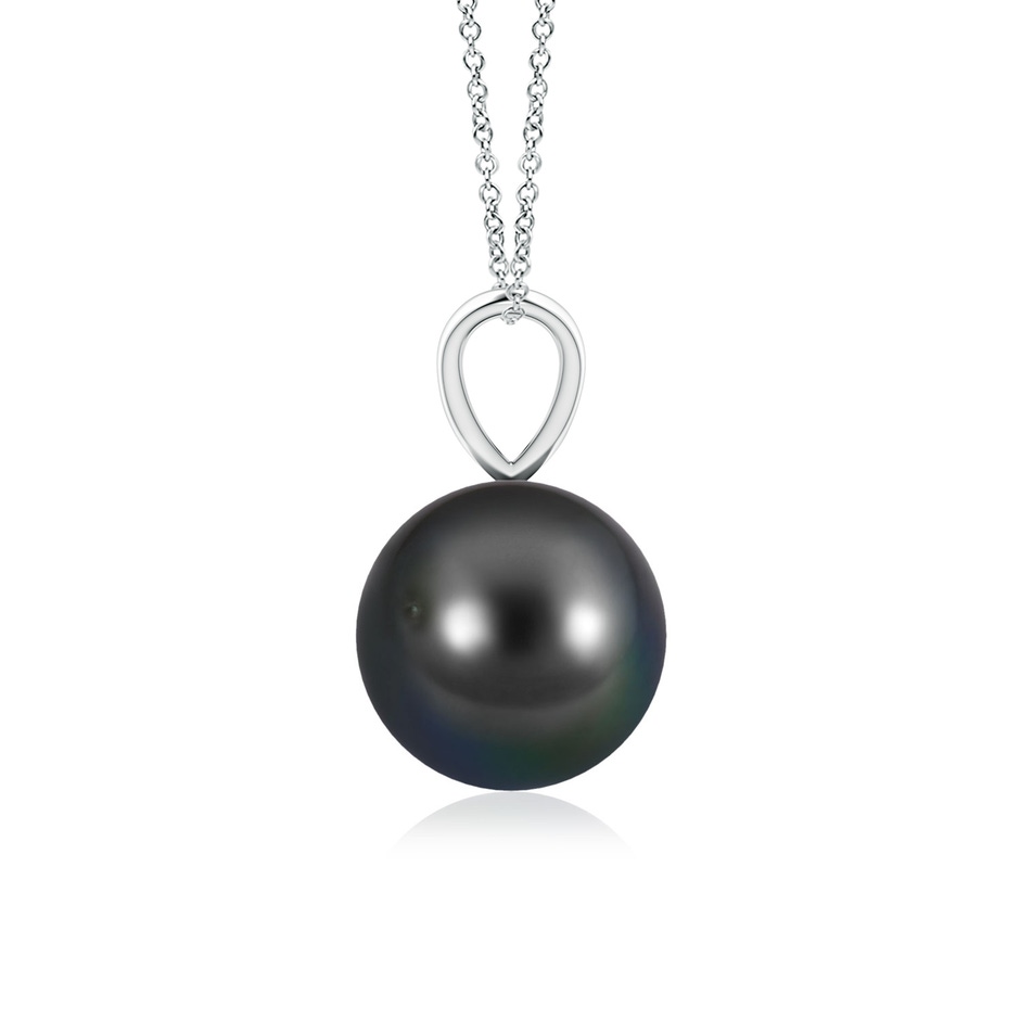 8mm AA Tahitian Pearl Solitaire V-Bale Pendant in P950 Platinum side-1
