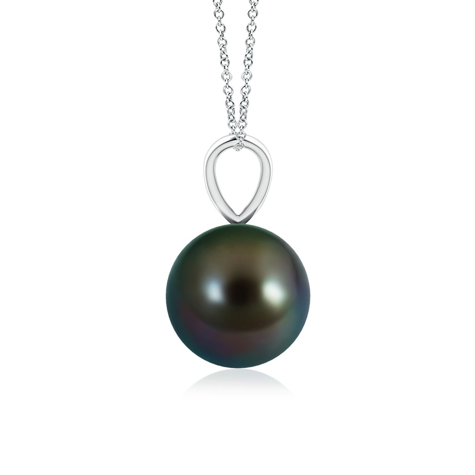 8mm AAAA Tahitian Pearl Solitaire V-Bale Pendant in P950 Platinum side-1