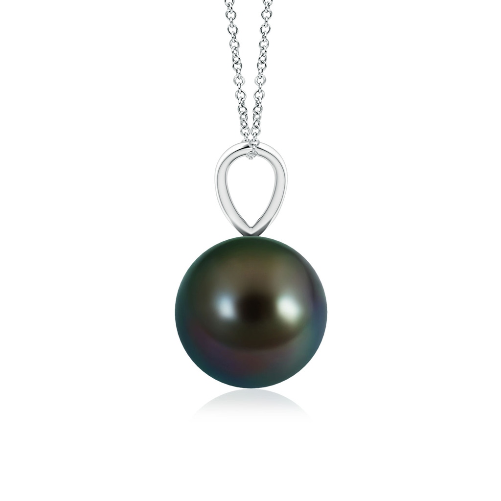 8mm AAAA Tahitian Pearl Solitaire V-Bale Pendant in White Gold Side-1
