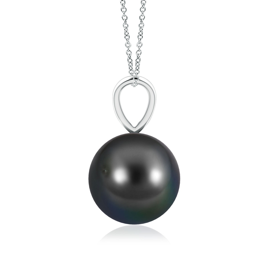 9mm AA Tahitian Pearl Solitaire V-Bale Pendant in White Gold side-1