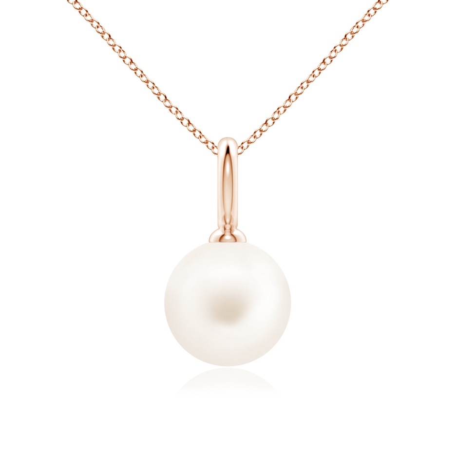 10mm AA Classic Freshwater Pearl Solitaire Pendant in Rose Gold 