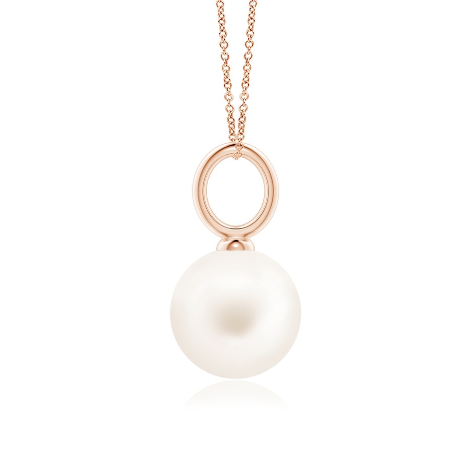 10mm AA Classic Freshwater Pearl Solitaire Pendant in Rose Gold side-1