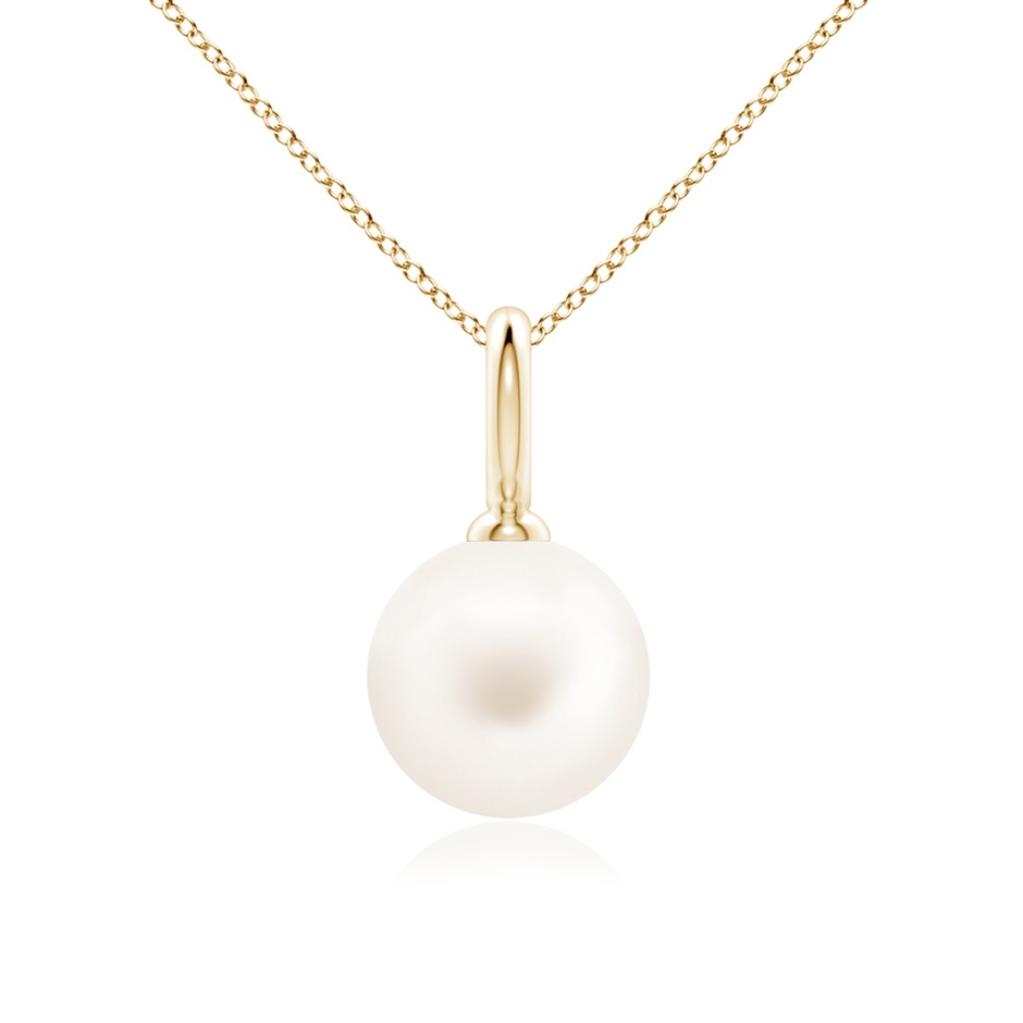 10mm AA Classic Freshwater Pearl Solitaire Pendant in Yellow Gold 
