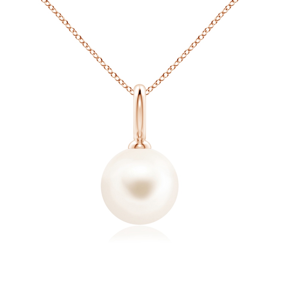 10mm AAA Classic Freshwater Pearl Solitaire Pendant in Rose Gold 