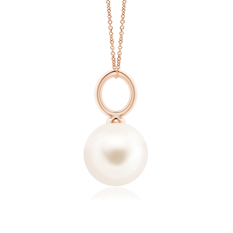 10mm AAA Classic Freshwater Pearl Solitaire Pendant in Rose Gold side-1
