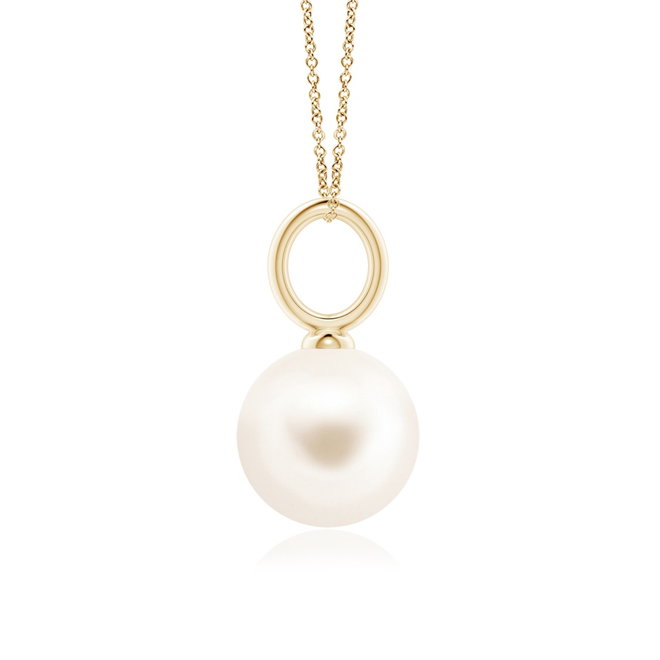 10mm AAA Classic Freshwater Pearl Solitaire Pendant in Yellow Gold side-1
