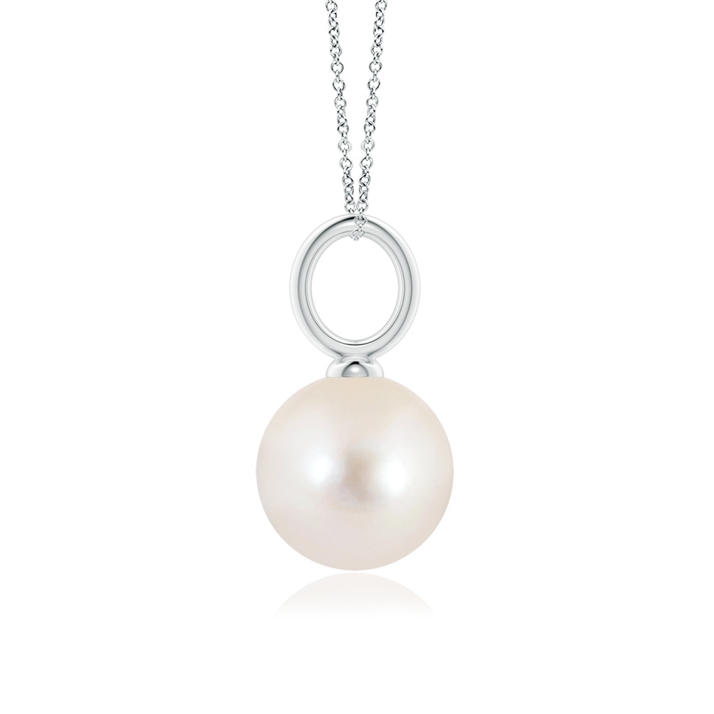 10mm AAAA Classic Freshwater Pearl Solitaire Pendant in P950 Platinum Side-1