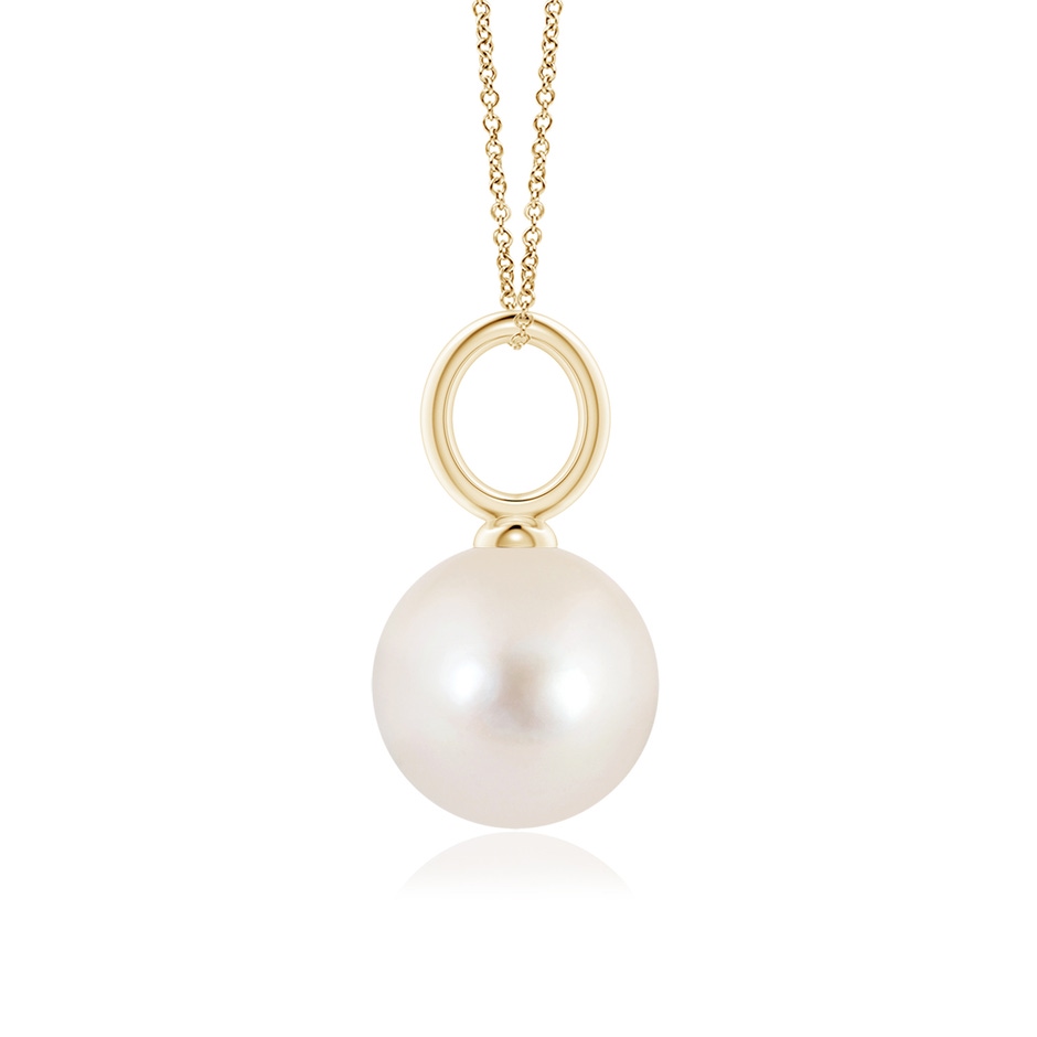 10mm AAAA Classic Freshwater Pearl Solitaire Pendant in Yellow Gold side-1