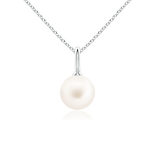 8mm AA Classic Freshwater Pearl Solitaire Pendant in White Gold