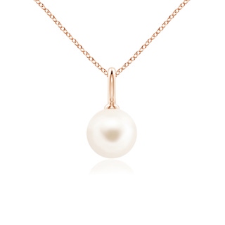 8mm AAA Classic Freshwater Pearl Solitaire Pendant in Rose Gold