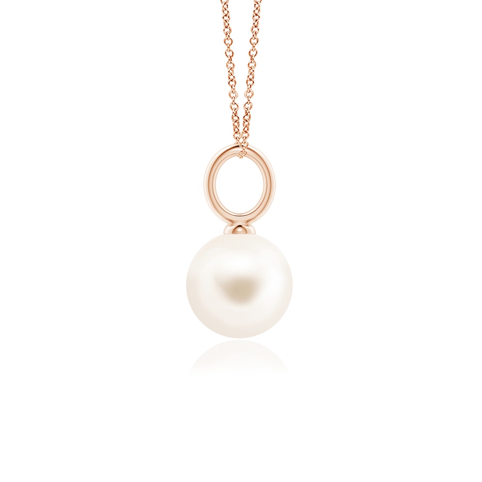 8mm AAA Classic Freshwater Pearl Solitaire Pendant in Rose Gold side-1