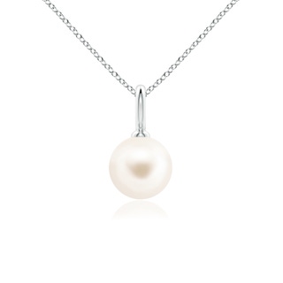 8mm AAA Classic Freshwater Pearl Solitaire Pendant in White Gold