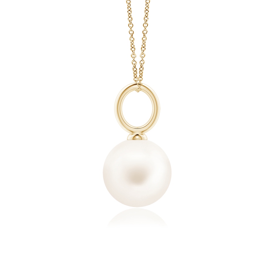 9mm AA Classic Freshwater Pearl Solitaire Pendant in Yellow Gold side-1