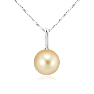 10mm AAAA Classic Golden South Sea Pearl Solitaire Pendant in P950 Platinum