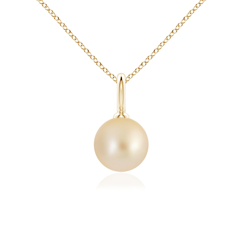 8mm AA Classic Golden South Sea Pearl Solitaire Pendant in Yellow Gold 