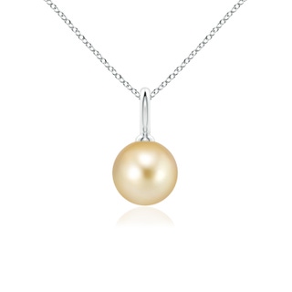 8mm AAAA Classic Golden South Sea Pearl Solitaire Pendant in P950 Platinum