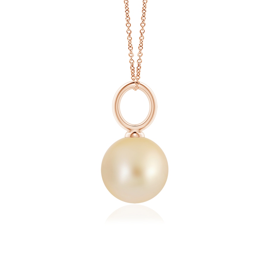 9mm AA Classic Golden South Sea Pearl Solitaire Pendant in Rose Gold side-1