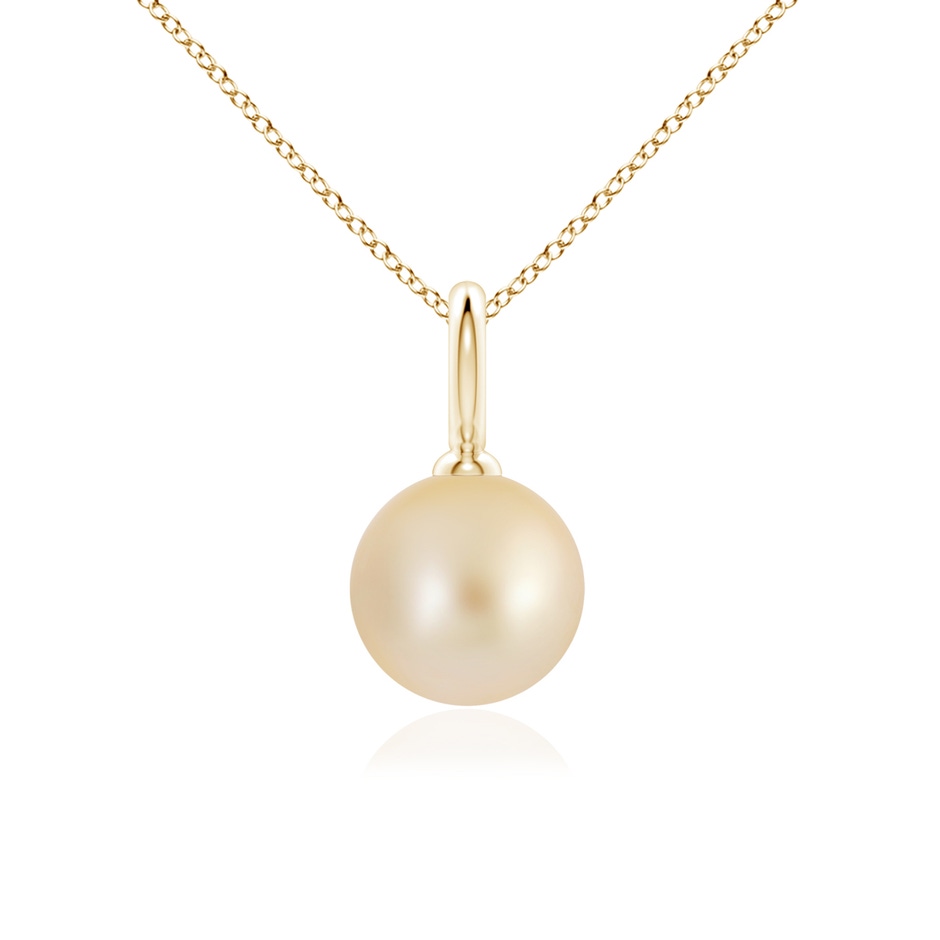 9mm AA Classic Golden South Sea Pearl Solitaire Pendant in Yellow Gold 