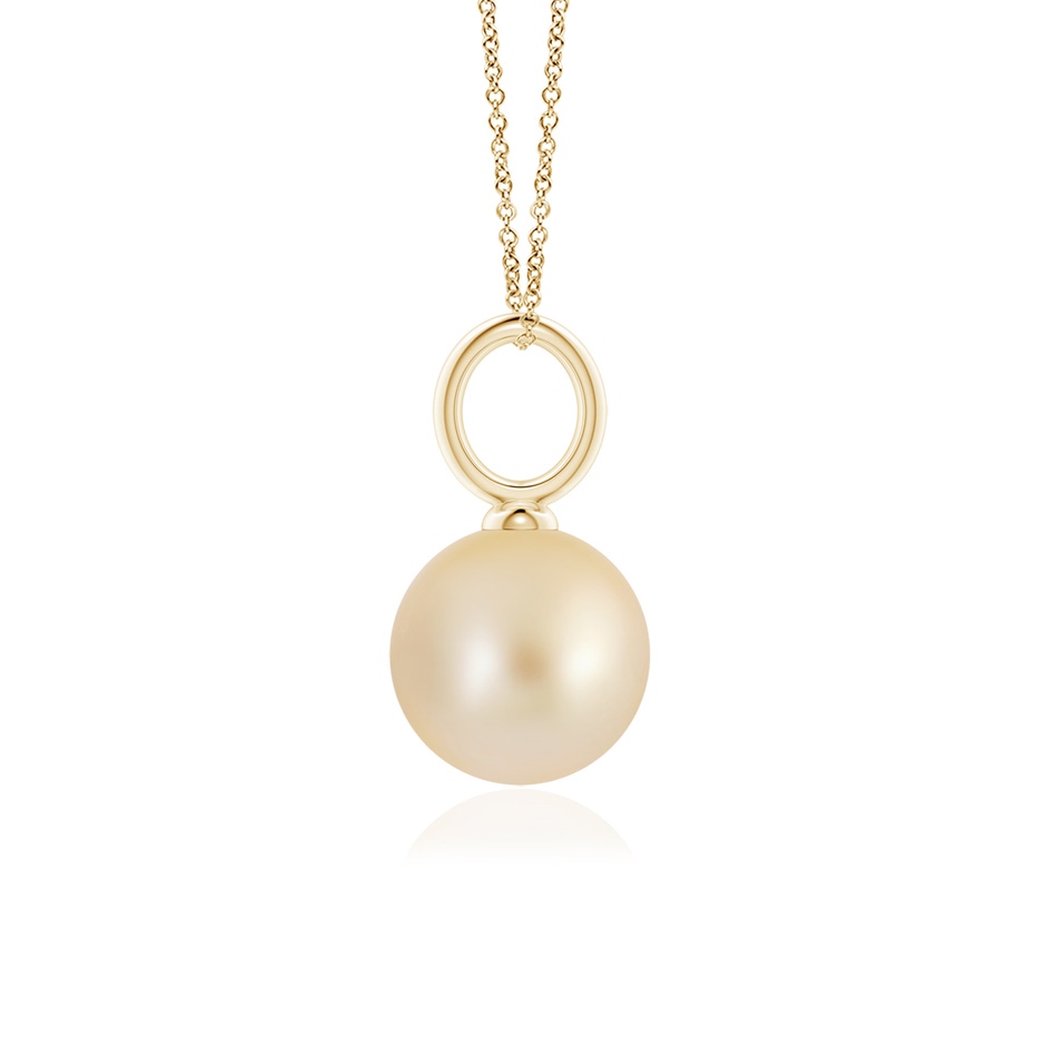 9mm AA Classic Golden South Sea Pearl Solitaire Pendant in Yellow Gold side-1