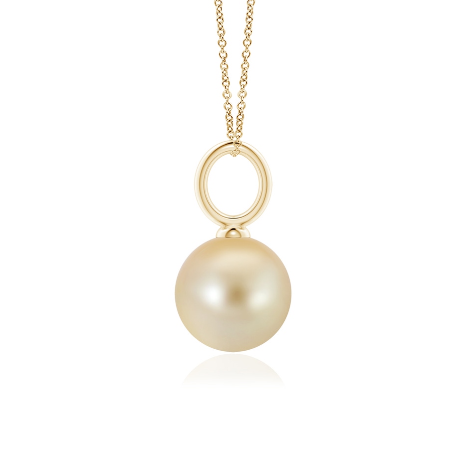 9mm AAA Classic Golden South Sea Pearl Solitaire Pendant in Yellow Gold side-1