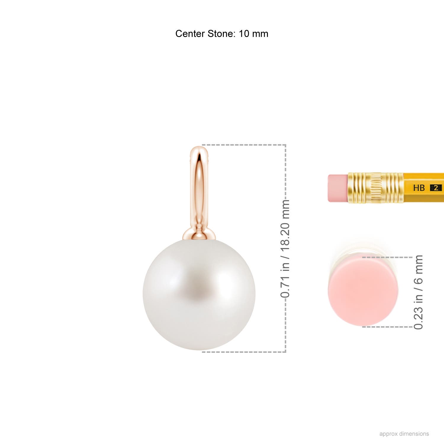 AAA - South Sea Cultured Pearl / 7.2 CT / 14 KT Rose Gold