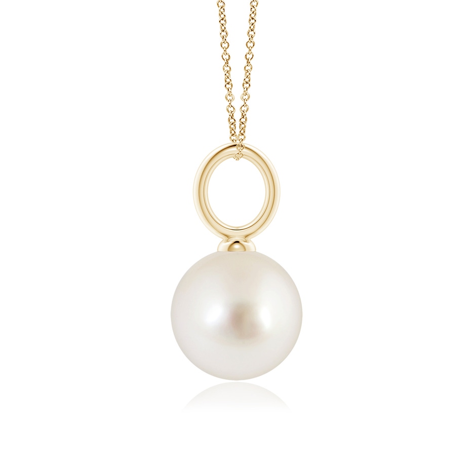 10mm AAAA Classic South Sea Pearl Solitaire Pendant in Yellow Gold side-1