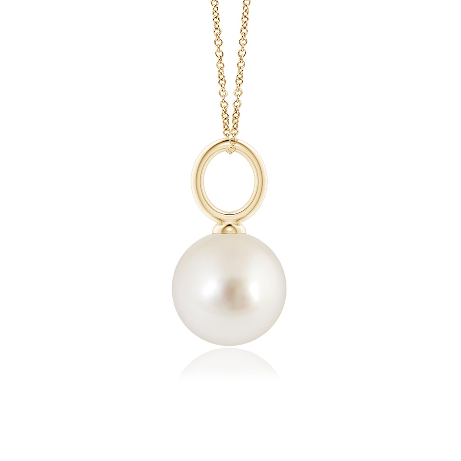 9mm AAAA Classic South Sea Pearl Solitaire Pendant in Yellow Gold side-1