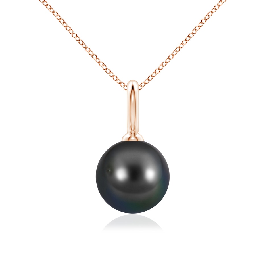 10mm AA Classic Tahitian Pearl Solitaire Pendant in Rose Gold 