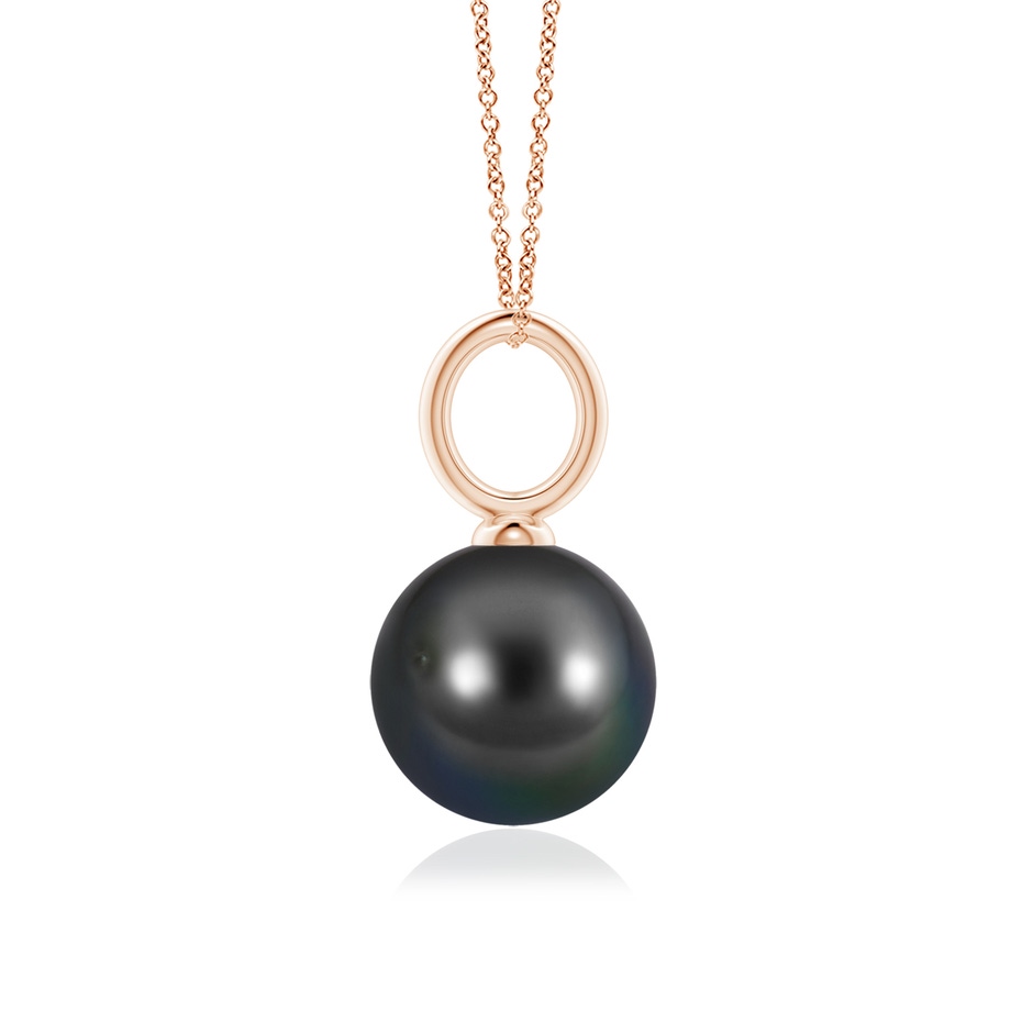 10mm AA Classic Tahitian Pearl Solitaire Pendant in Rose Gold side-1