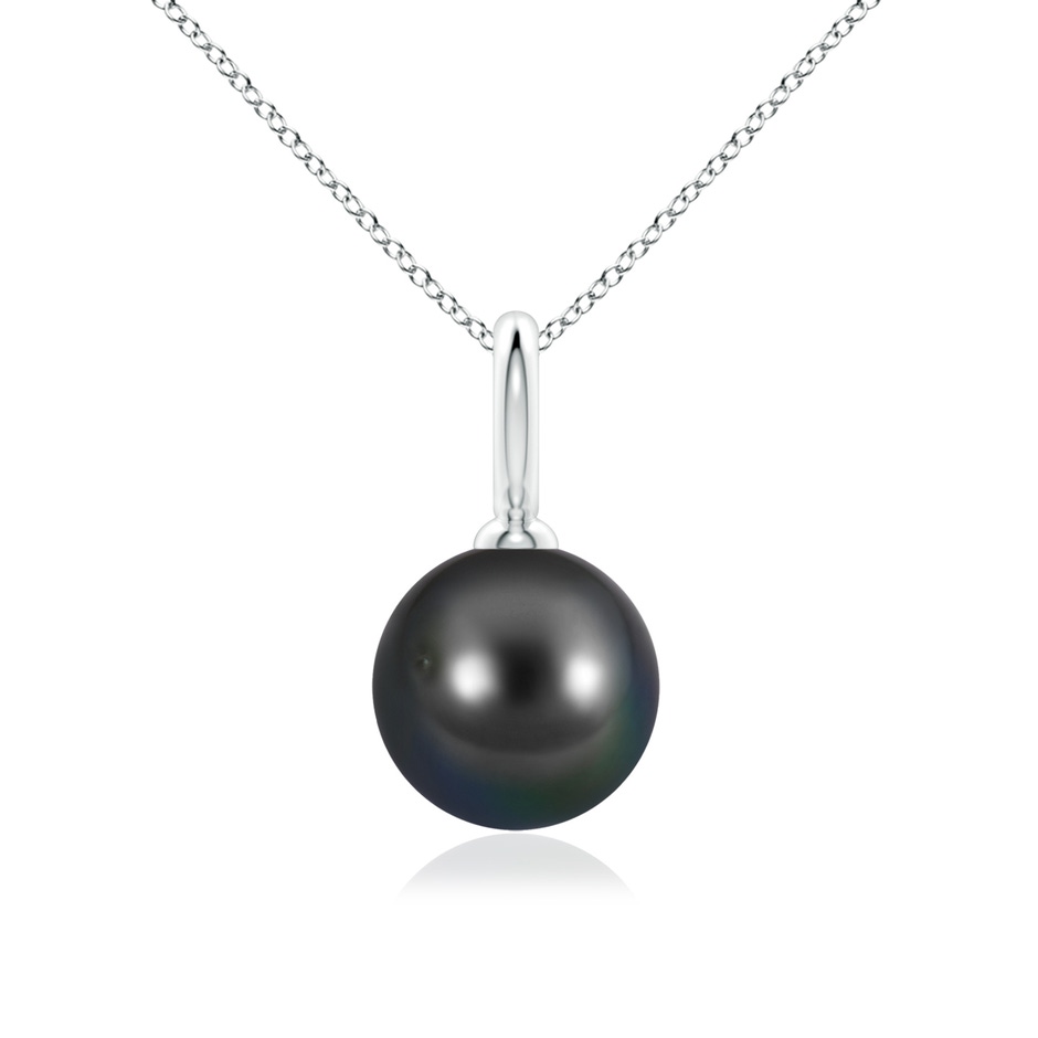 10mm AA Classic Tahitian Pearl Solitaire Pendant in White Gold 