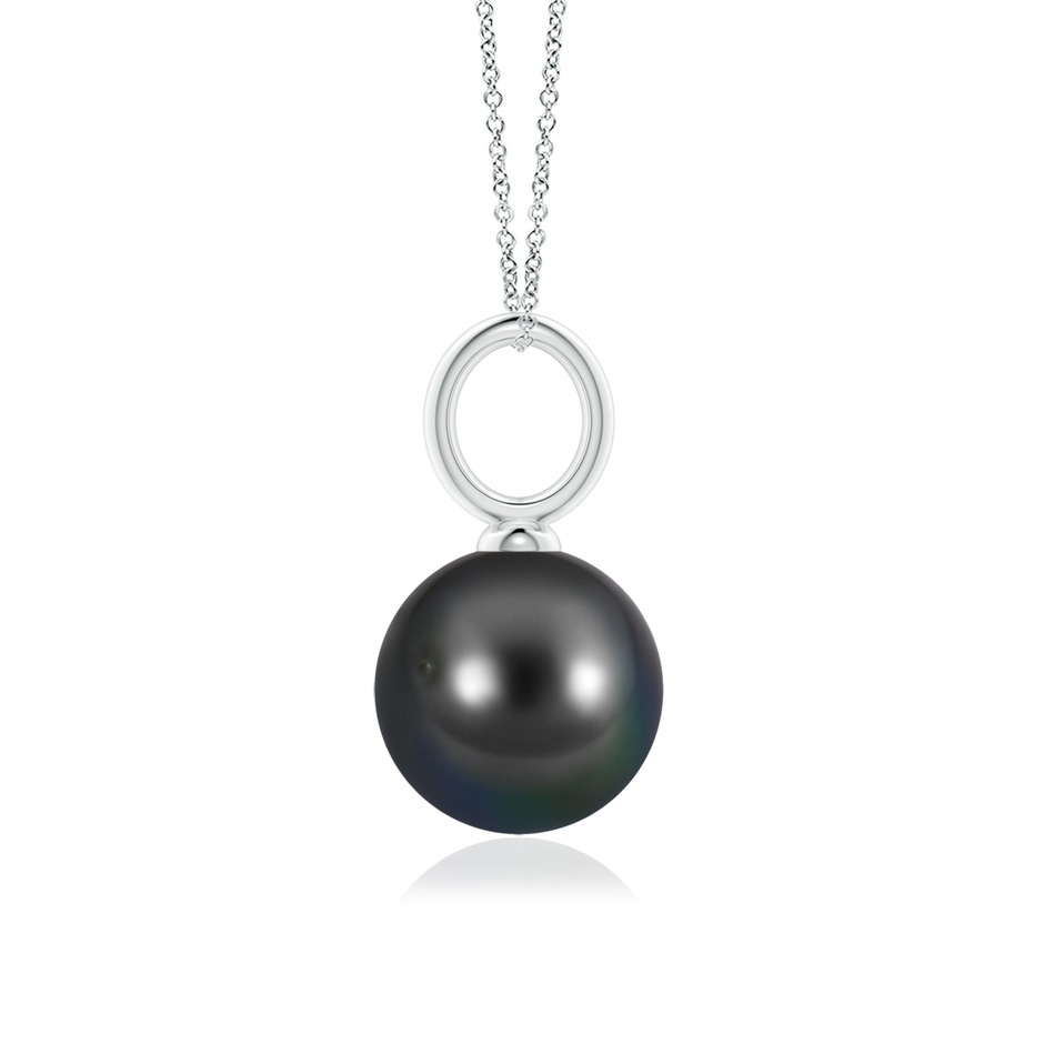 10mm AA Classic Tahitian Pearl Solitaire Pendant in White Gold side-1