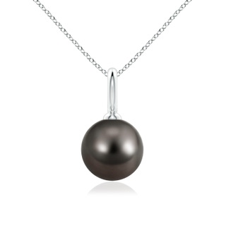 10mm AAA Classic Tahitian Pearl Solitaire Pendant in White Gold