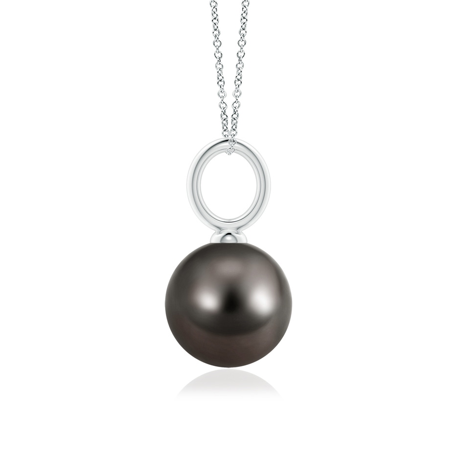 10mm AAA Classic Tahitian Pearl Solitaire Pendant in White Gold side-1