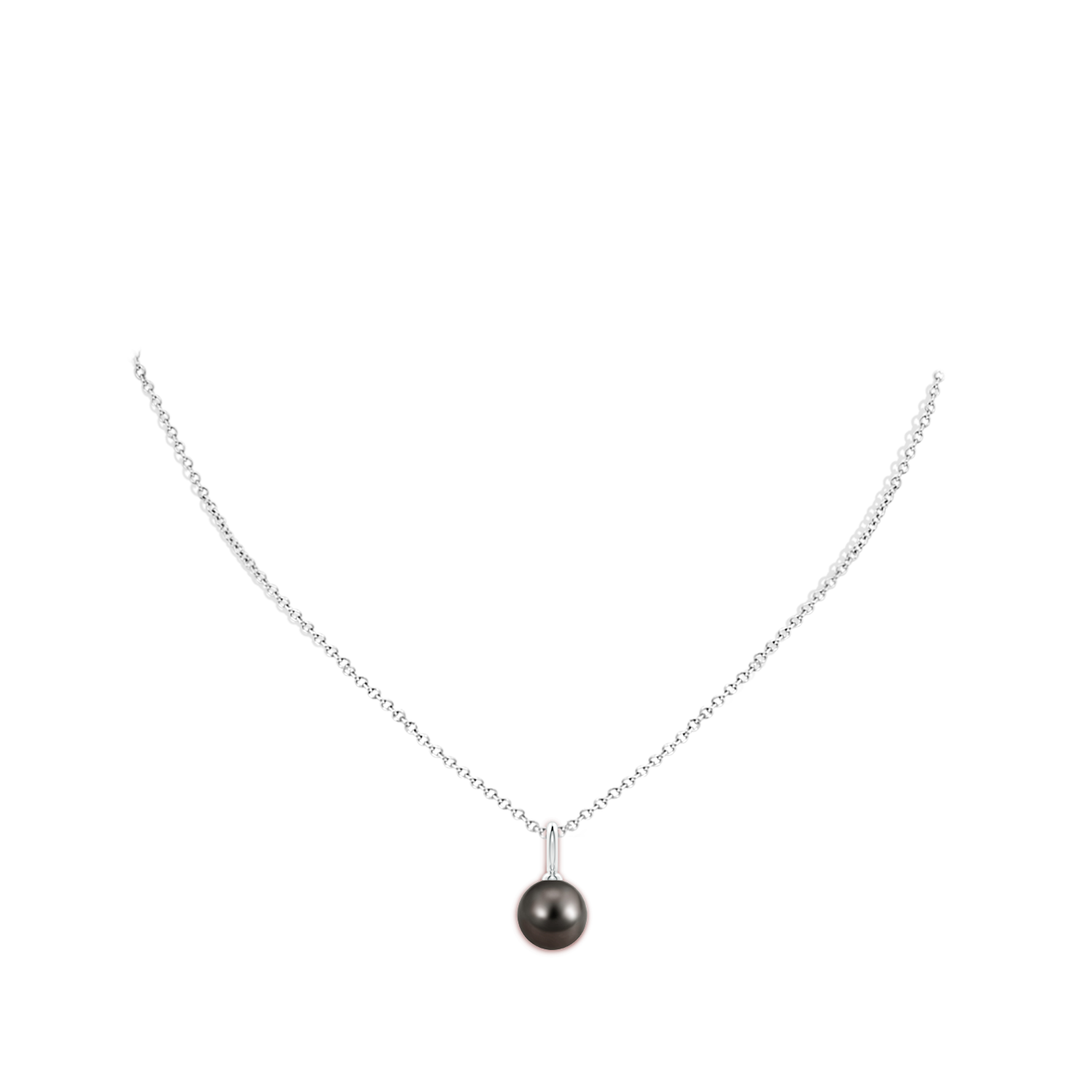 10mm AAA Classic Tahitian Pearl Solitaire Pendant in White Gold
