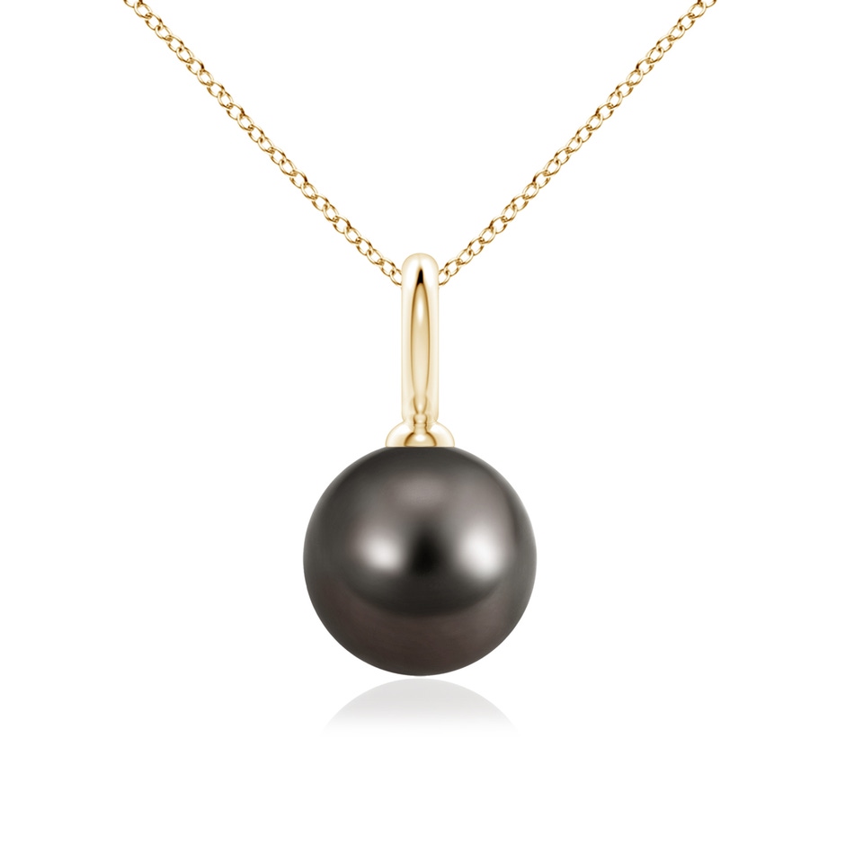 10mm AAA Classic Tahitian Pearl Solitaire Pendant in Yellow Gold 