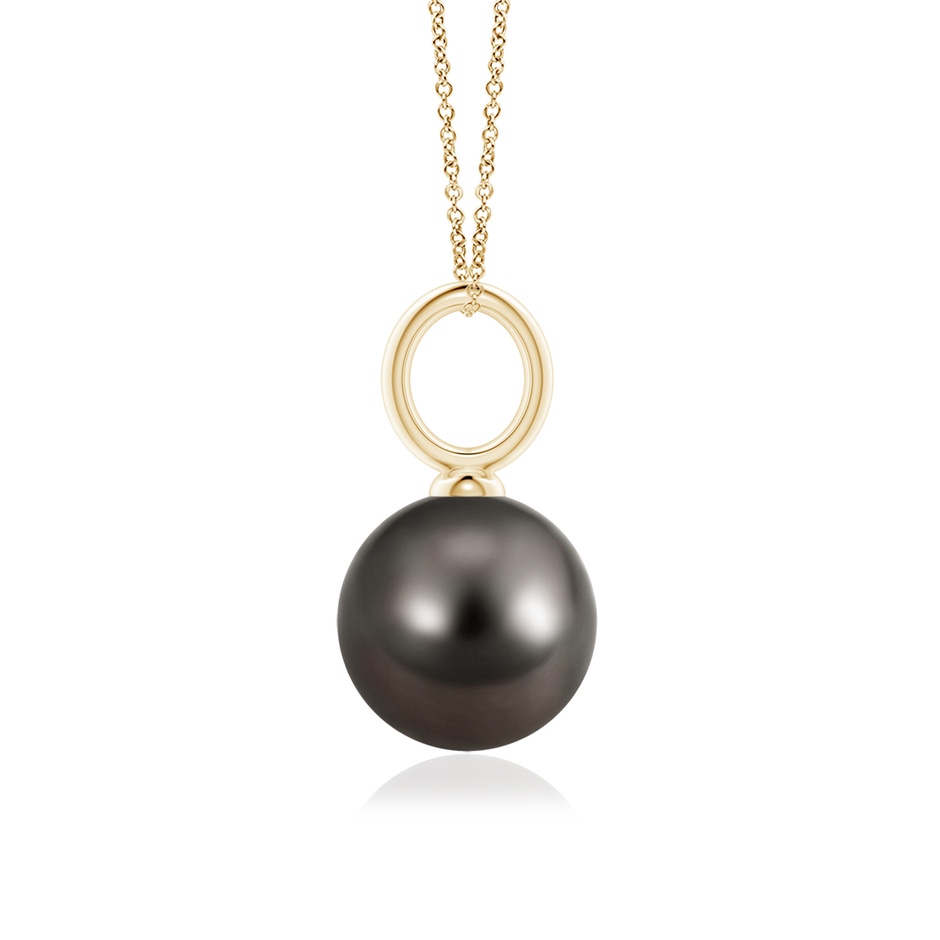 10mm AAA Classic Tahitian Pearl Solitaire Pendant in Yellow Gold side-1