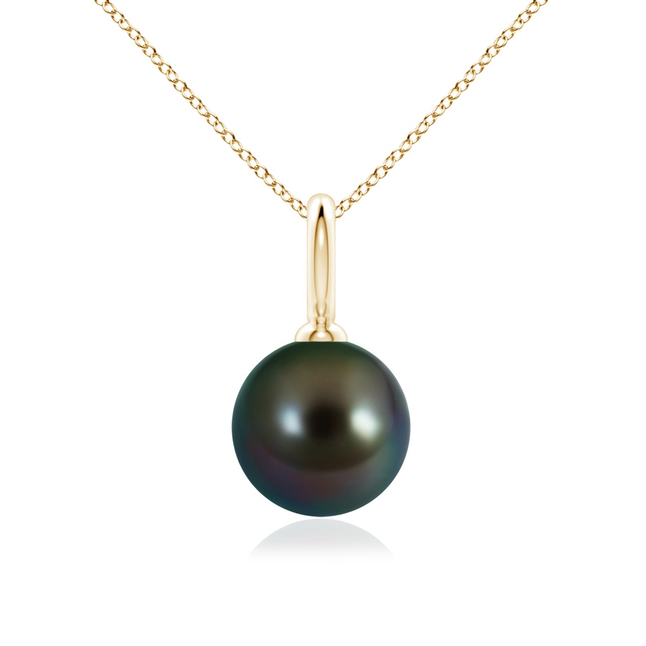 10mm AAAA Classic Tahitian Pearl Solitaire Pendant in Yellow Gold 