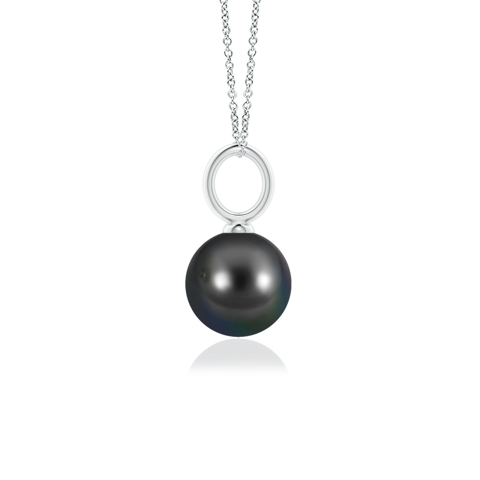 8mm AA Classic Tahitian Pearl Solitaire Pendant in P950 Platinum side-1