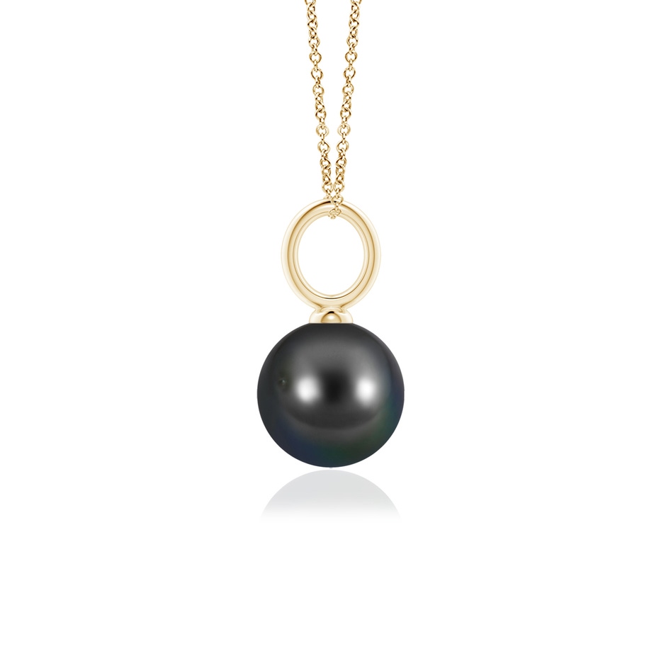 8mm AA Classic Tahitian Pearl Solitaire Pendant in Yellow Gold side-1
