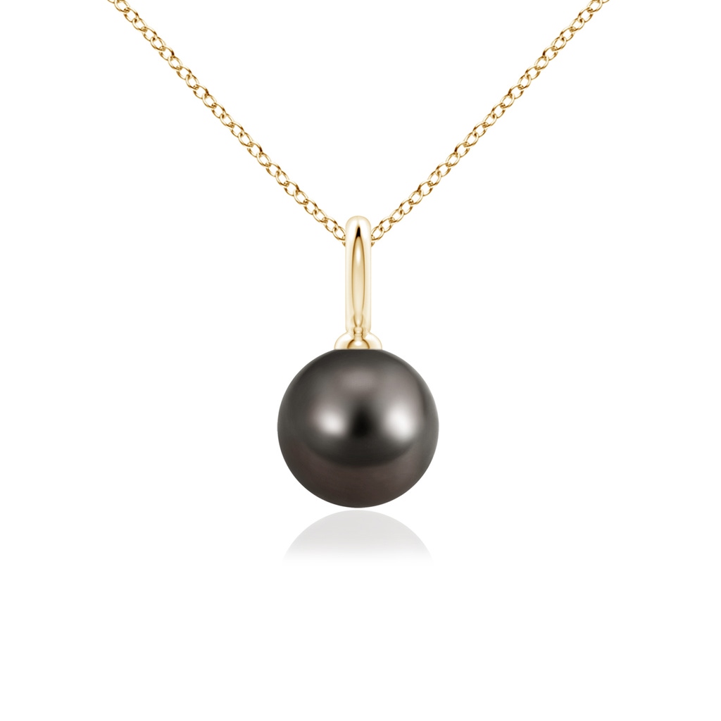 8mm AAA Classic Tahitian Pearl Solitaire Pendant in Yellow Gold
